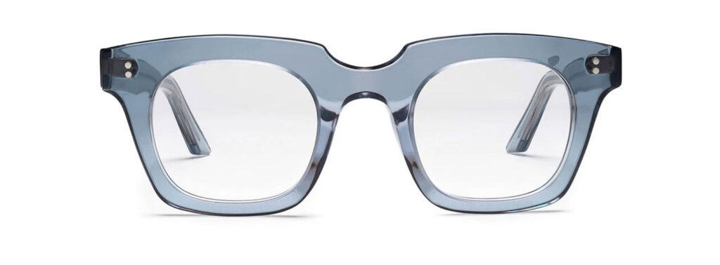 Lowercase NYC eyeglass Ace in marine blue, front